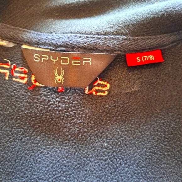 Spyder Black Softshell Textured Full Zip Mock Neck Jacket Size 7/8 - Picture 5 of 6